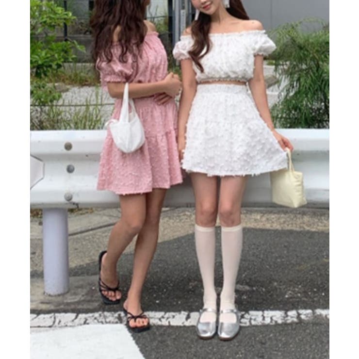 オフショルダークロップドブラウス＋カンカンフレアスカートSET | by muni:r | 詳細画像11 