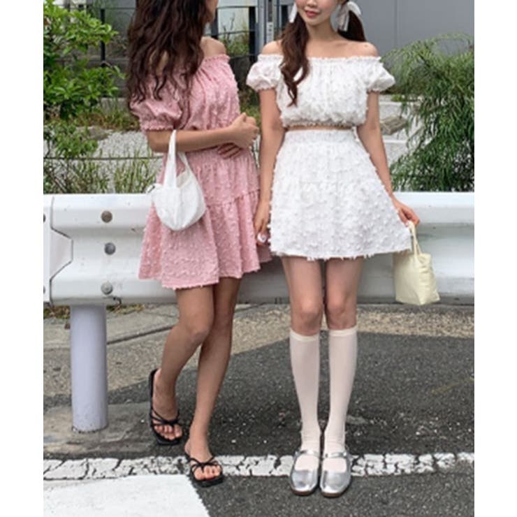 オフショルダークロップドブラウス＋カンカンフレアスカートSET | by muni:r | 詳細画像12 