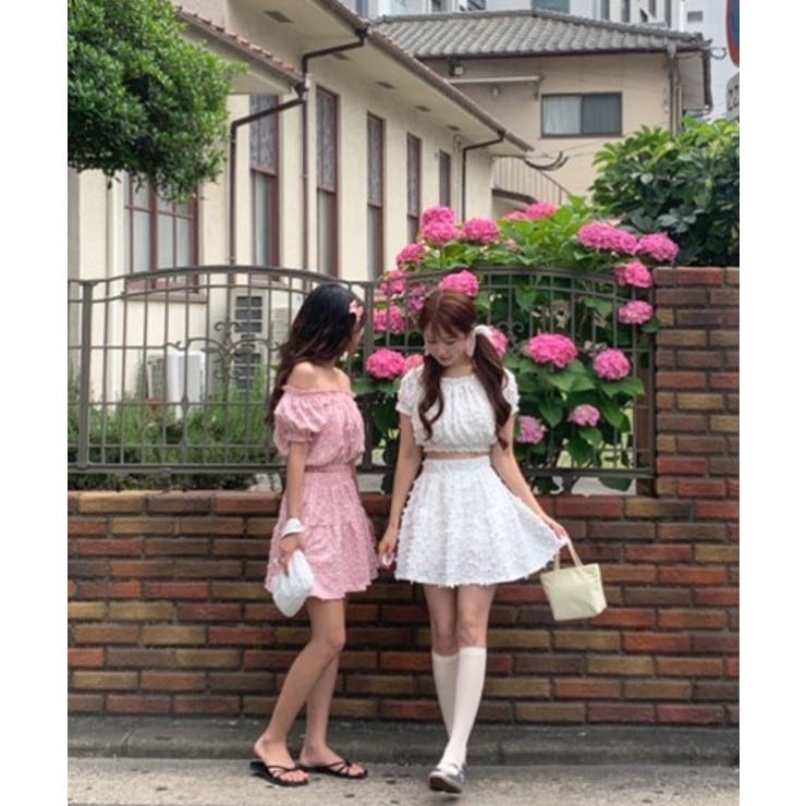 オフショルダークロップドブラウス＋カンカンフレアスカートSET | by muni:r | 詳細画像4 