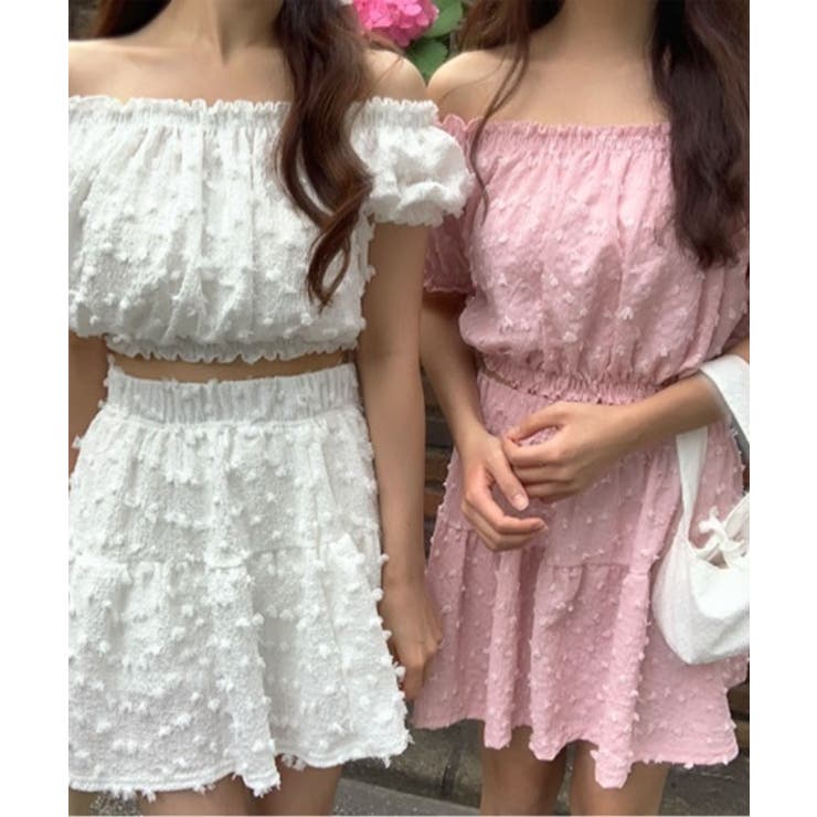 オフショルダークロップドブラウス＋カンカンフレアスカートSET | by muni:r | 詳細画像9 