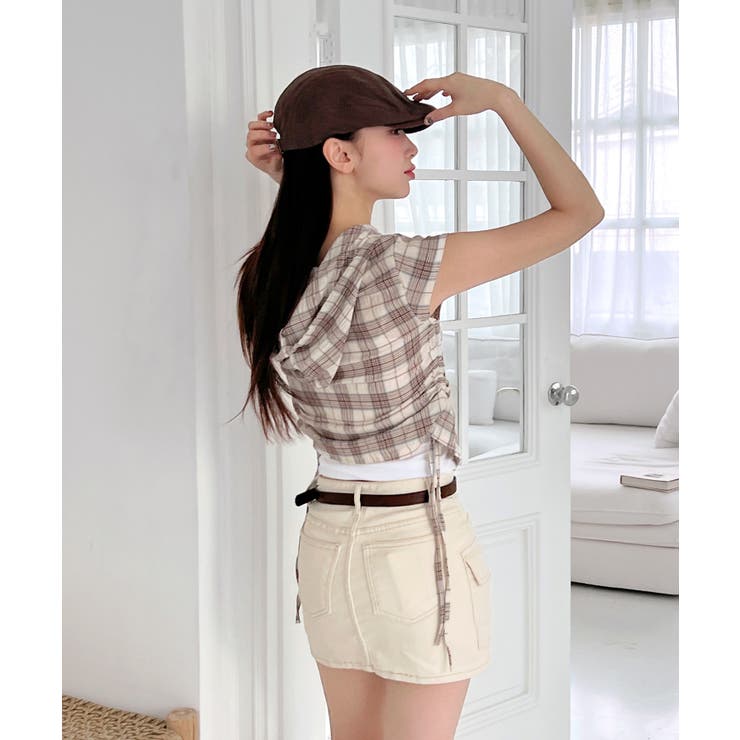 チェックフードシャーリングブラウス | by muni:r | 詳細画像18 