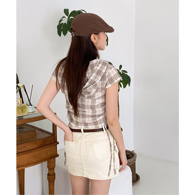 チェックフードシャーリングブラウス | by muni:r | 詳細画像21 