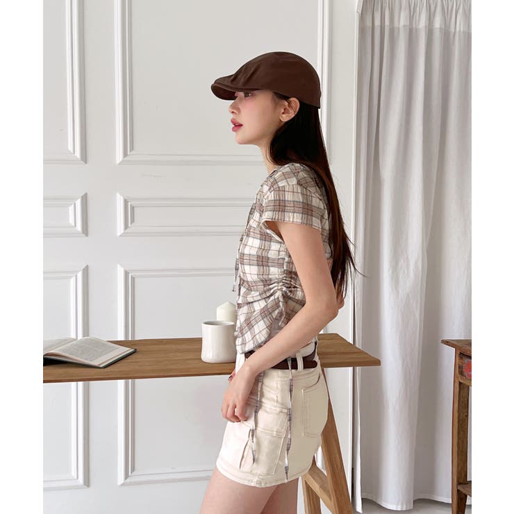 チェックフードシャーリングブラウス | by muni:r | 詳細画像26 