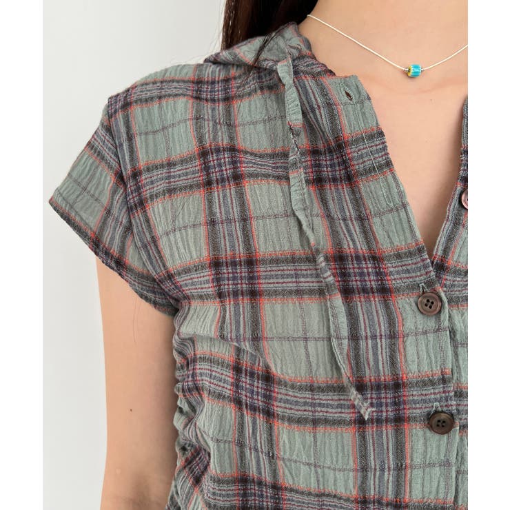 チェックフードシャーリングブラウス | by muni:r | 詳細画像40 