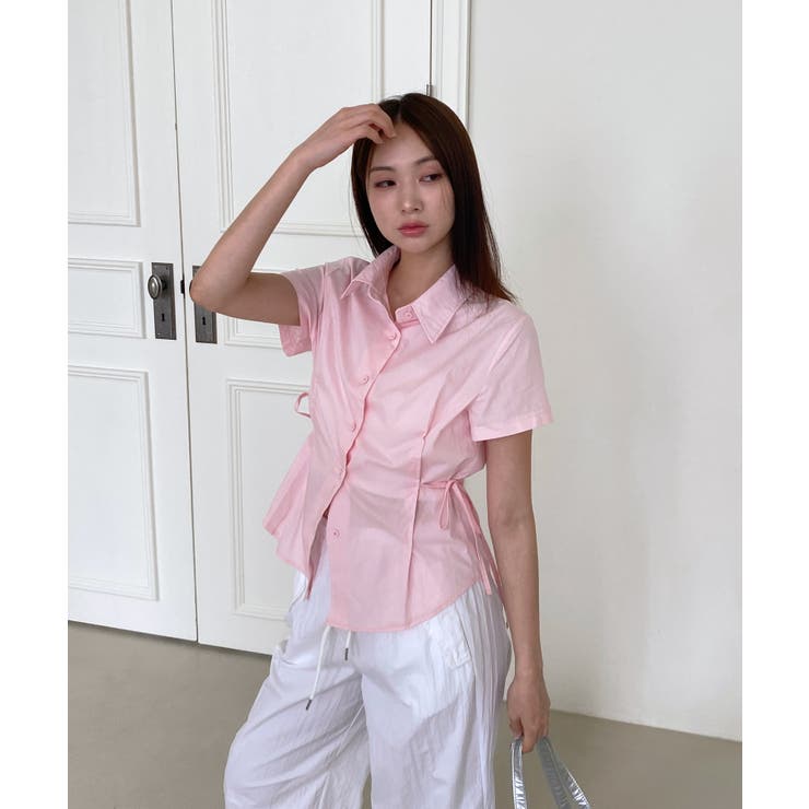 サイドリボンストラップ半袖シャツ | by muni:r | 詳細画像12 