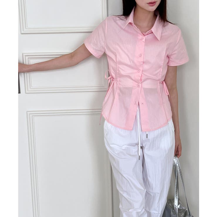 サイドリボンストラップ半袖シャツ | by muni:r | 詳細画像15 