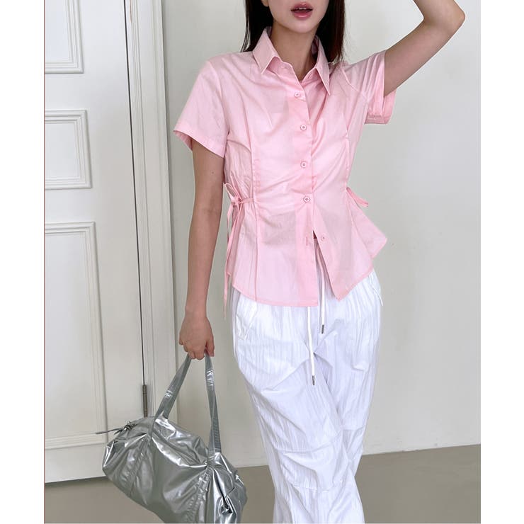 サイドリボンストラップ半袖シャツ | by muni:r | 詳細画像17 