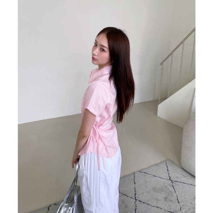 サイドリボンストラップ半袖シャツ | by muni:r | 詳細画像20 