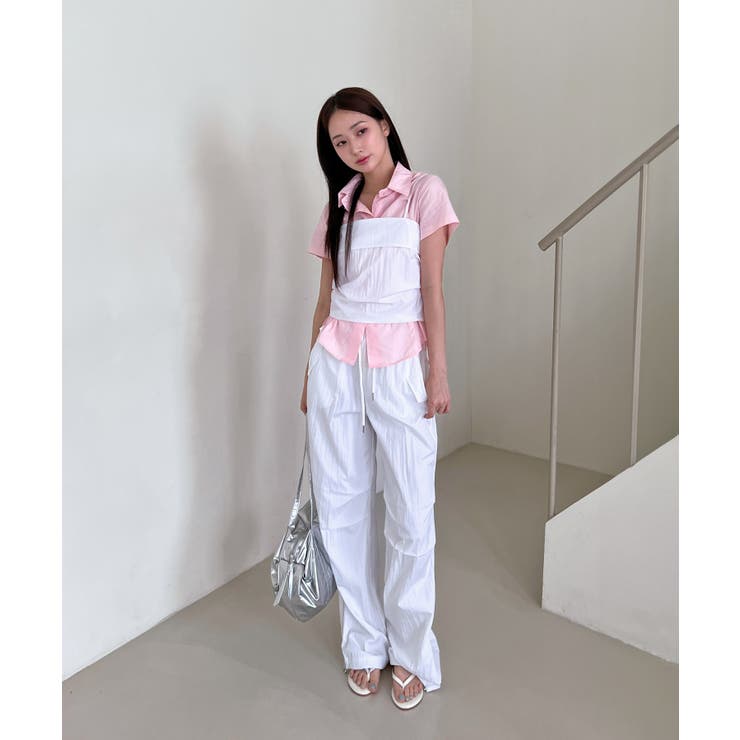 サイドリボンストラップ半袖シャツ | by muni:r | 詳細画像22 