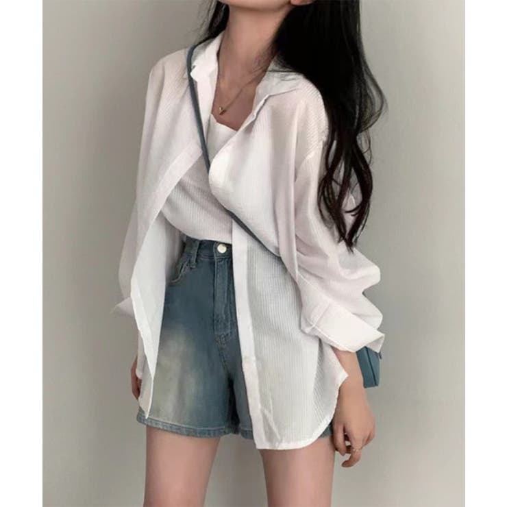 シアーストライプキャミソール+シャツSET | by muni:r | 詳細画像4 