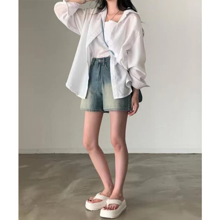 シアーストライプキャミソール+シャツSET | by muni:r | 詳細画像6 