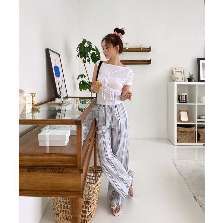 アンバランスリボンストラップTシャツ | by muni:r | 詳細画像16 