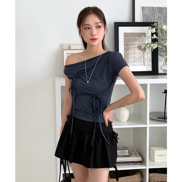 アンバランスリボンストラップTシャツ | by muni:r | 詳細画像24 