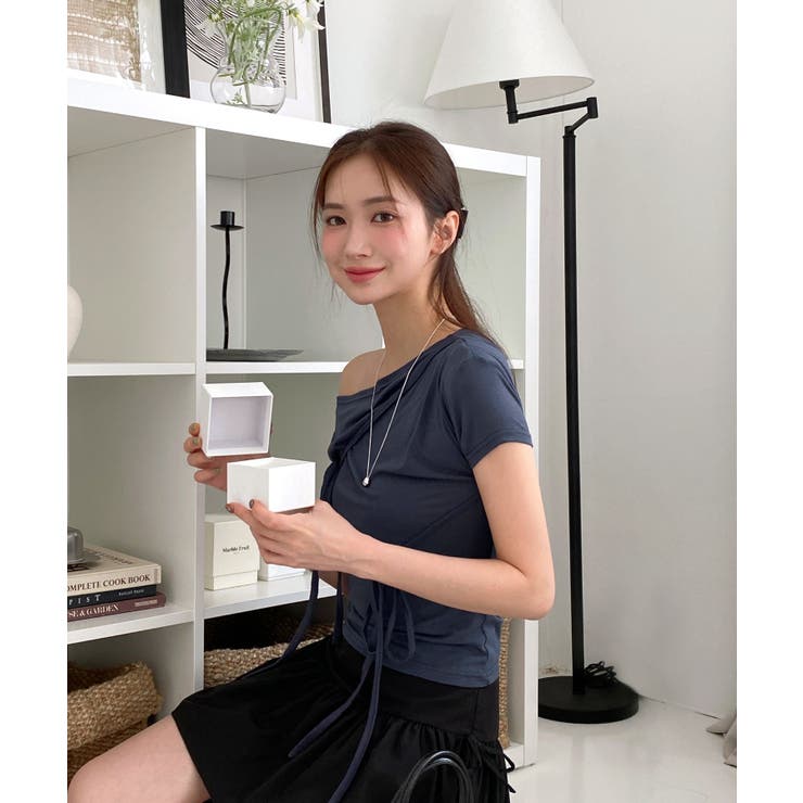 アンバランスリボンストラップTシャツ | by muni:r | 詳細画像29 