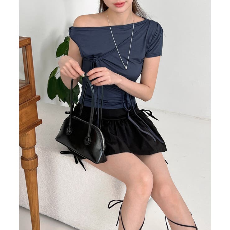 アンバランスリボンストラップTシャツ | by muni:r | 詳細画像32 