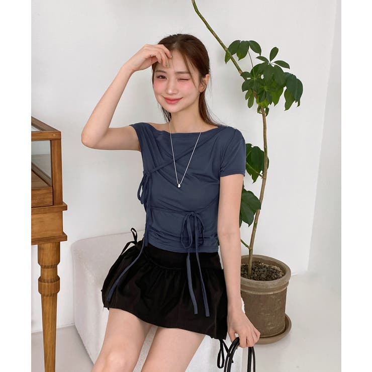 アンバランスリボンストラップTシャツ | by muni:r | 詳細画像33 