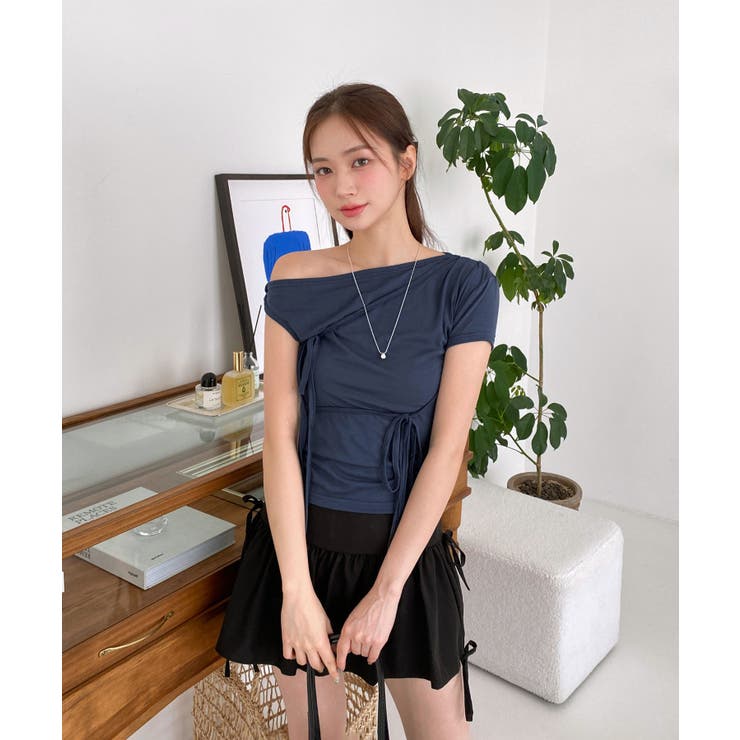 アンバランスリボンストラップTシャツ | by muni:r | 詳細画像34 