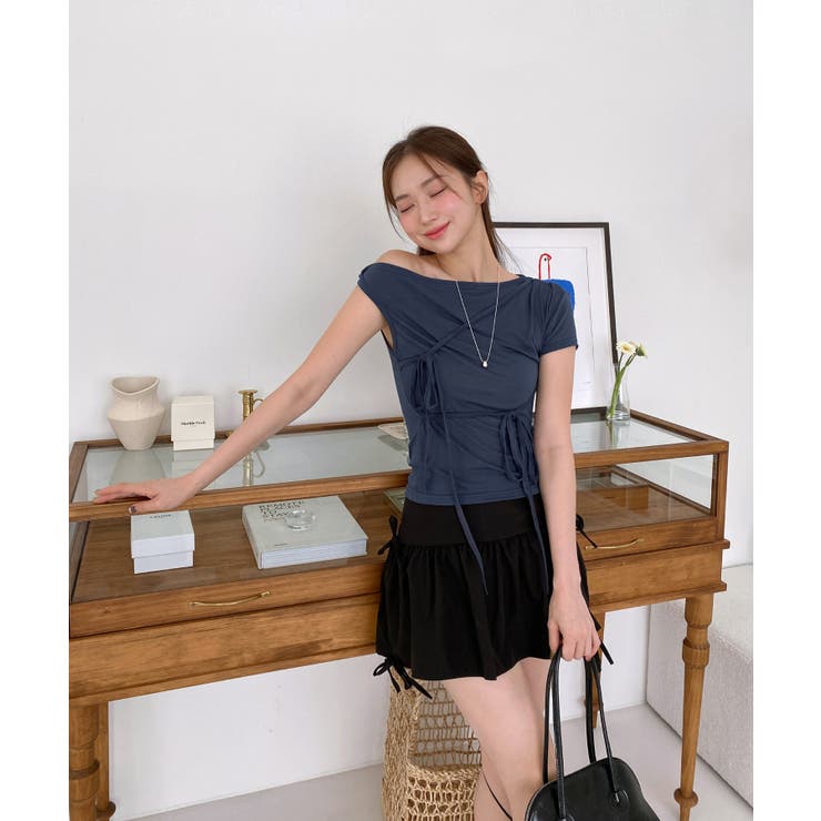 アンバランスリボンストラップTシャツ | by muni:r | 詳細画像35 