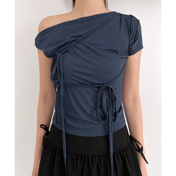 アンバランスリボンストラップTシャツ | by muni:r | 詳細画像36 