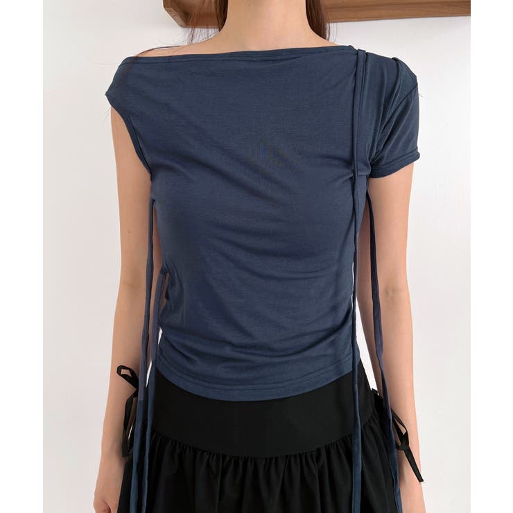 アンバランスリボンストラップTシャツ | by muni:r | 詳細画像39 