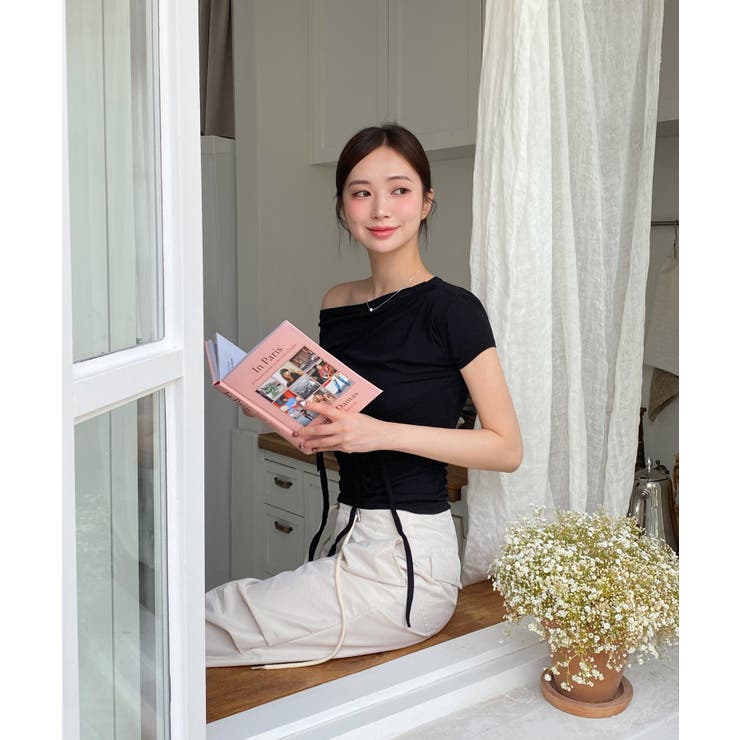 アンバランスリボンストラップTシャツ | by muni:r | 詳細画像6 