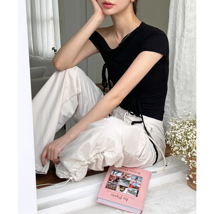 アンバランスリボンストラップTシャツ | by muni:r | 詳細画像7 