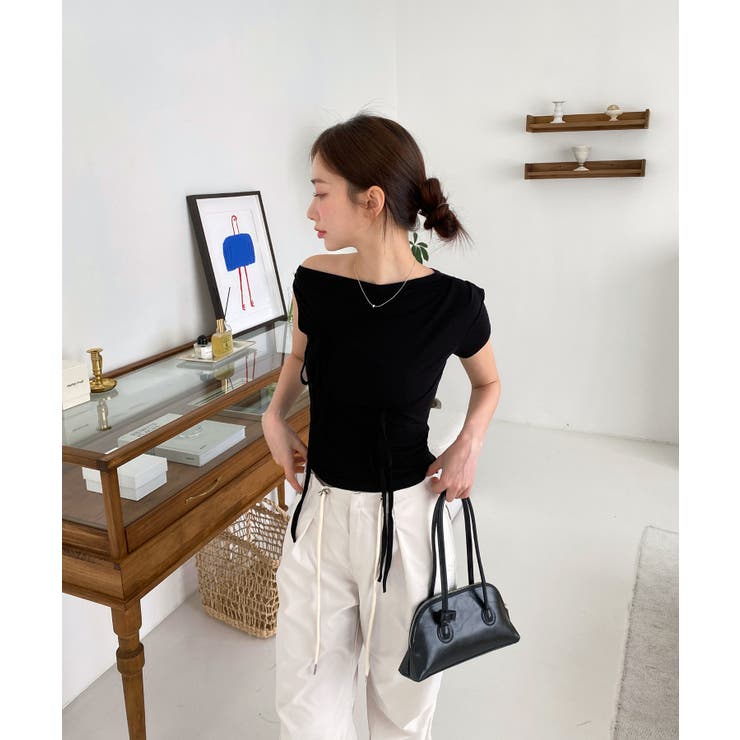 アンバランスリボンストラップTシャツ | by muni:r | 詳細画像8 