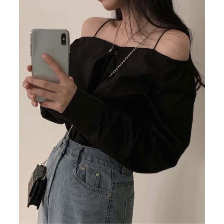 オフショルダーシャツブラウス | by muni:r | 詳細画像11 