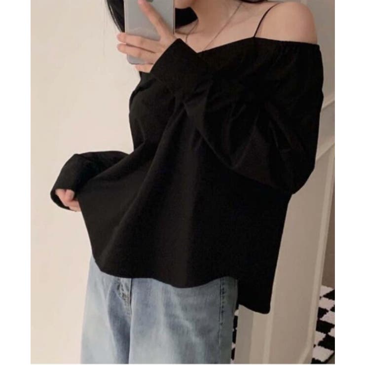 オフショルダーシャツブラウス | by muni:r | 詳細画像12 