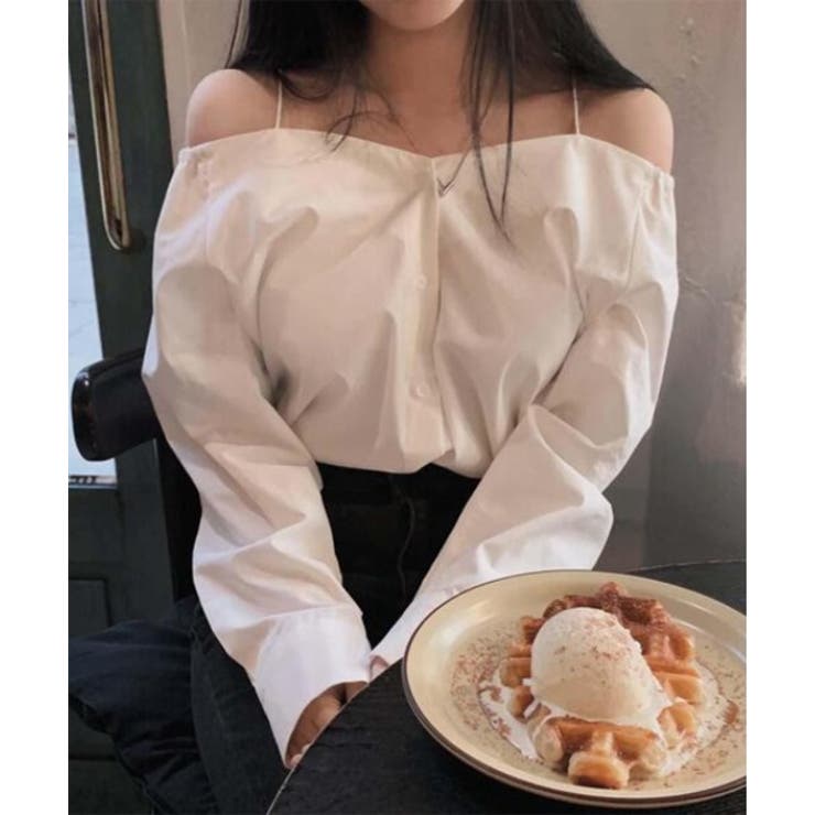 オフショルダーシャツブラウス | by muni:r | 詳細画像18 