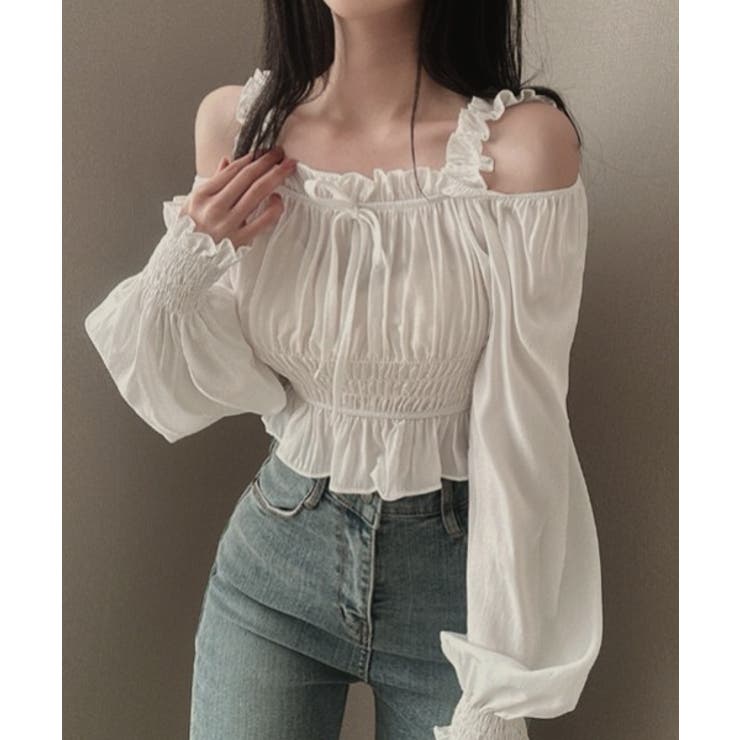 ラブリーススモックオフブラウス | by muni:r | 詳細画像1 