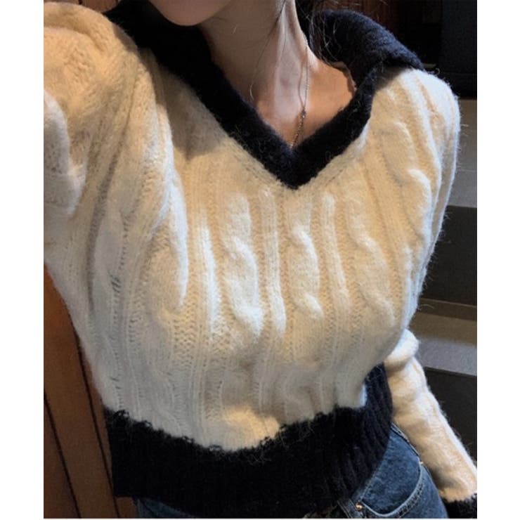 バイカラークロップドニット | by muni:r | 詳細画像11 