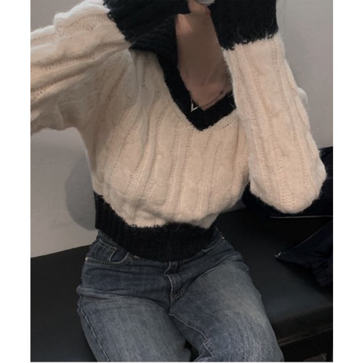 バイカラークロップドニット | by muni:r | 詳細画像13 