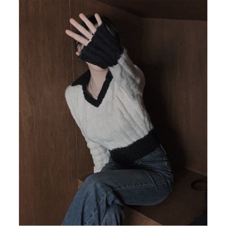 バイカラークロップドニット | by muni:r | 詳細画像14 