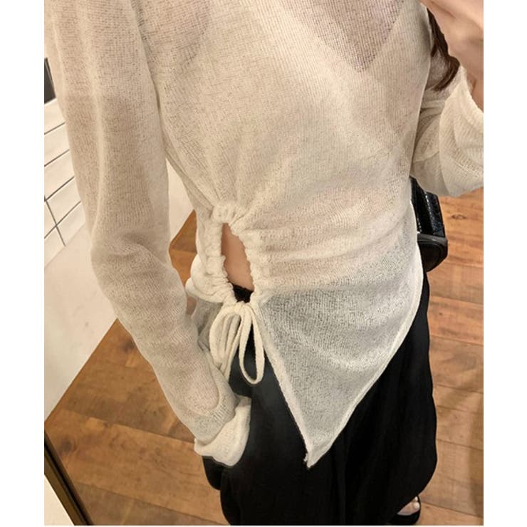 ホールシャーリングアンバランスシースルーTシャツ | by muni:r | 詳細画像2 