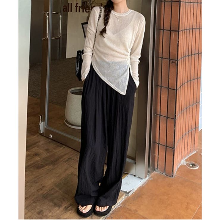 ホールシャーリングアンバランスシースルーTシャツ | by muni:r | 詳細画像3 