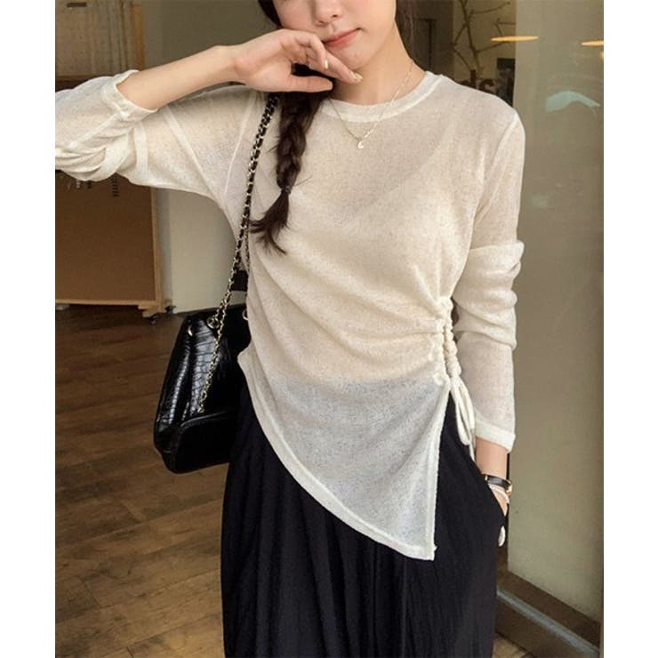 ホールシャーリングアンバランスシースルーTシャツ | by muni:r | 詳細画像5 