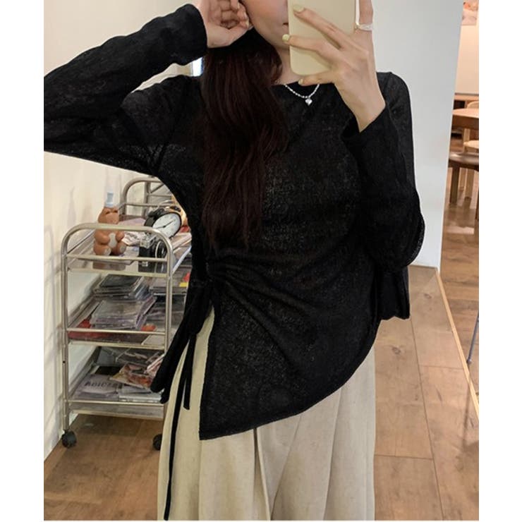 ホールシャーリングアンバランスシースルーTシャツ | by muni:r | 詳細画像7 