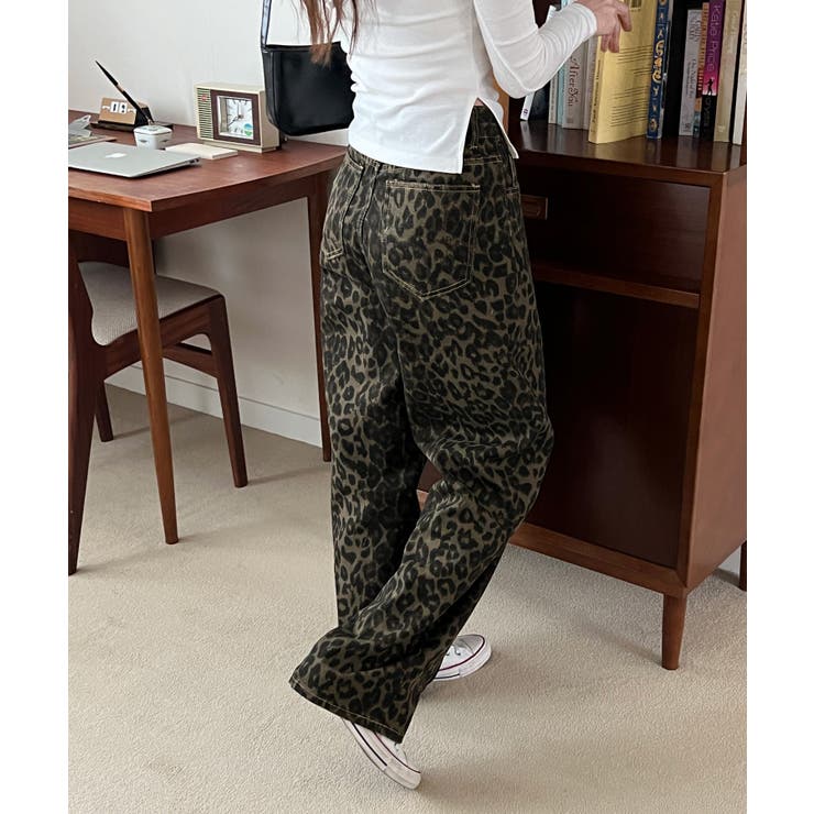 R　レオパード柄ワイドパンツ セール】レオパード柄ワイドパンツ（その他パンツ）｜wears