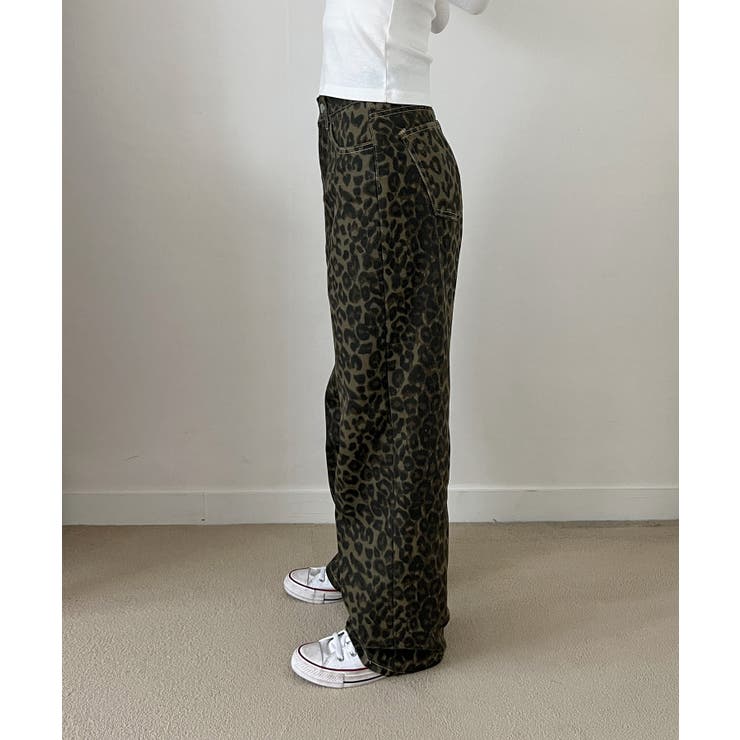 レオパードロングワイドパンツ[品番：FROW0001515]｜by muni:r