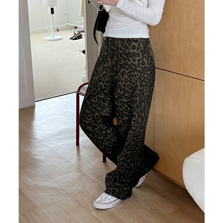 レオパードロングワイドパンツ[品番：FROW0001515]｜by muni:r