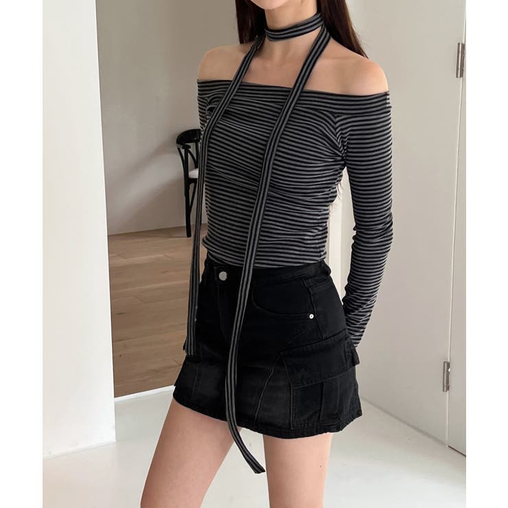 ボーダーオフショルダーマフラーSET | by muni:r | 詳細画像7 