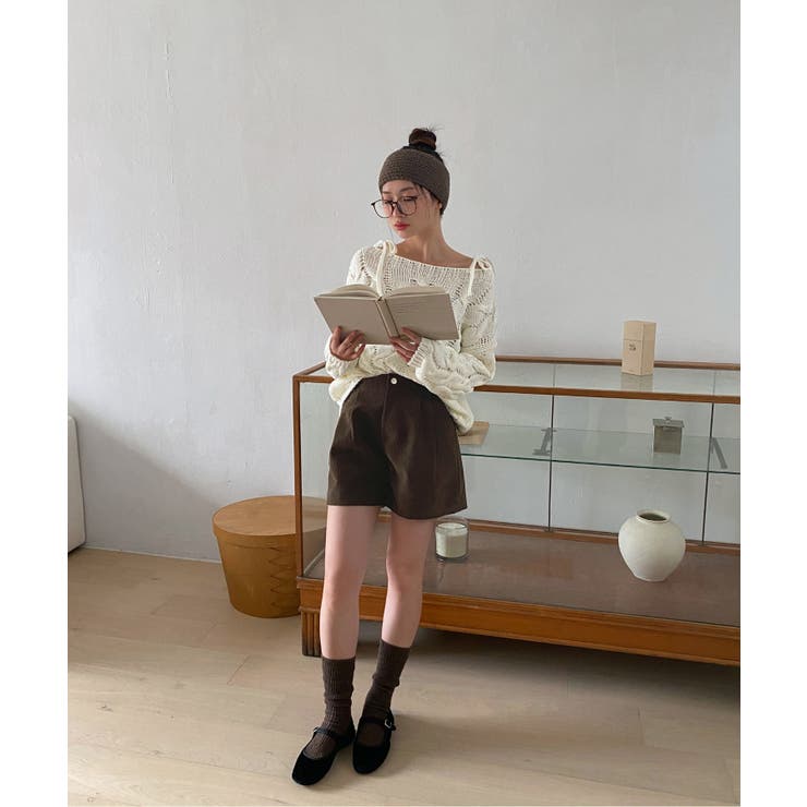 ショルダーリボンケーブルルーズニット | by muni:r | 詳細画像26 