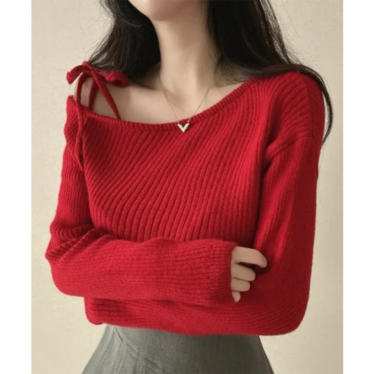 アンバランスリボンリブニット | by muni:r | 詳細画像11 