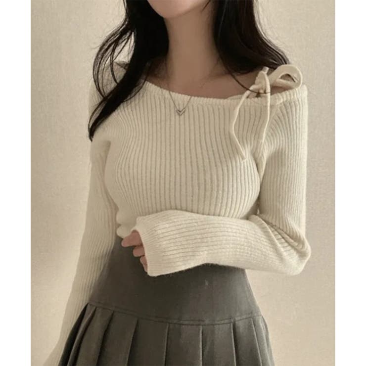 アンバランスリボンリブニット | by muni:r | 詳細画像4 