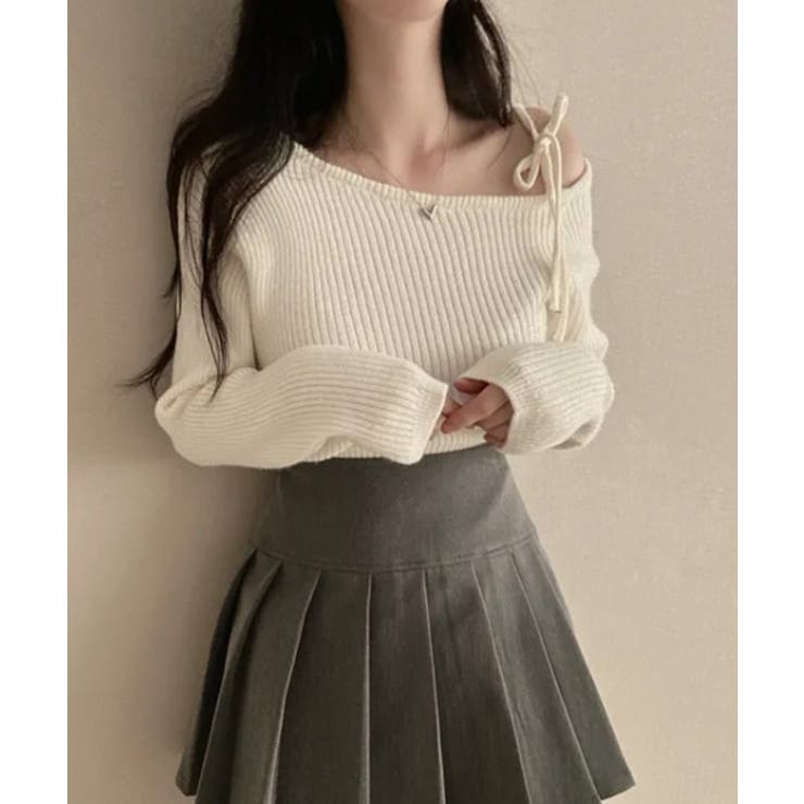 アンバランスリボンリブニット | by muni:r | 詳細画像5 