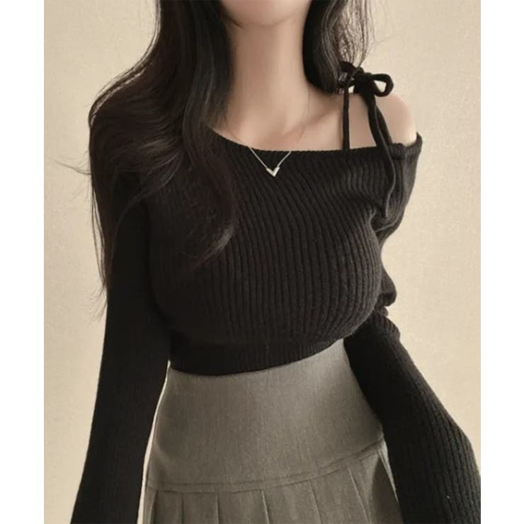 アンバランスリボンリブニット | by muni:r | 詳細画像6 