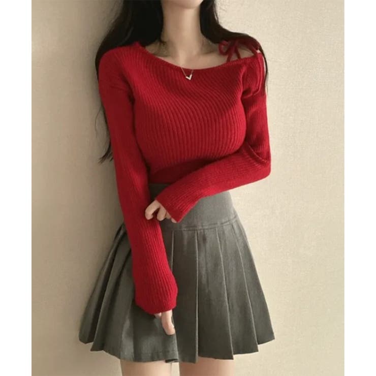 アンバランスリボンリブニット | by muni:r | 詳細画像8 