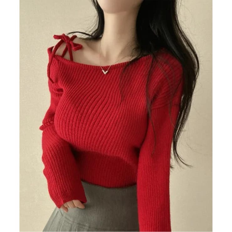 アンバランスリボンリブニット | by muni:r | 詳細画像9 