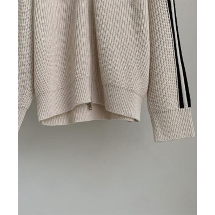 トラックラインニットフードジップアップ | by muni:r | 詳細画像18 